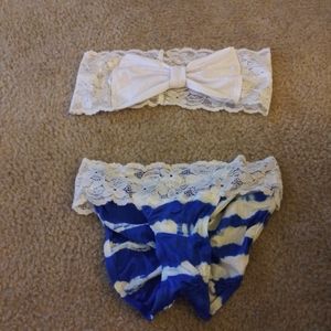 New in bag. Bandu top lace tie dye bikini